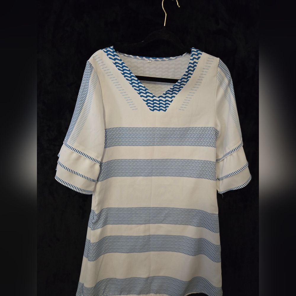 Blue white dress